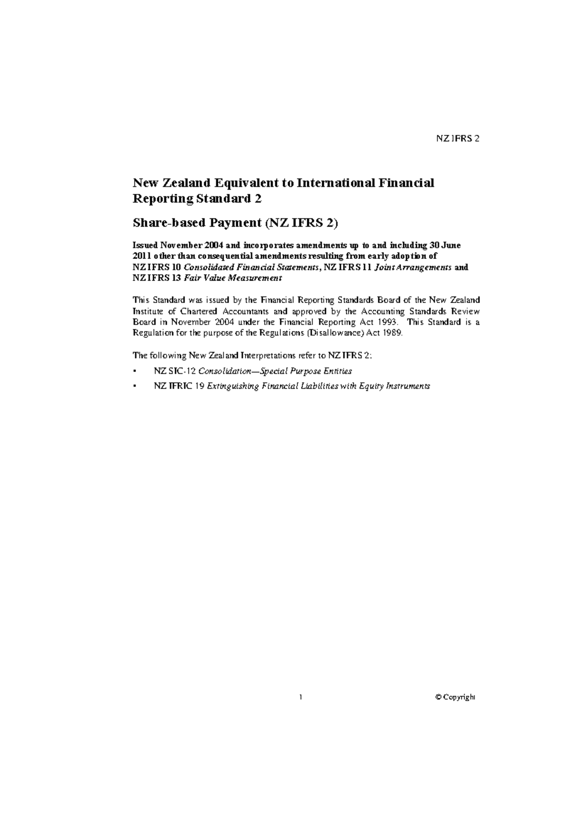 NZ IFRS 2 - a closer look about IFRS 2 practice notes - New Zealand ...