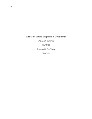 Week 1 Assignment - PTSD in The Military West Coast University CAPS 401 ...