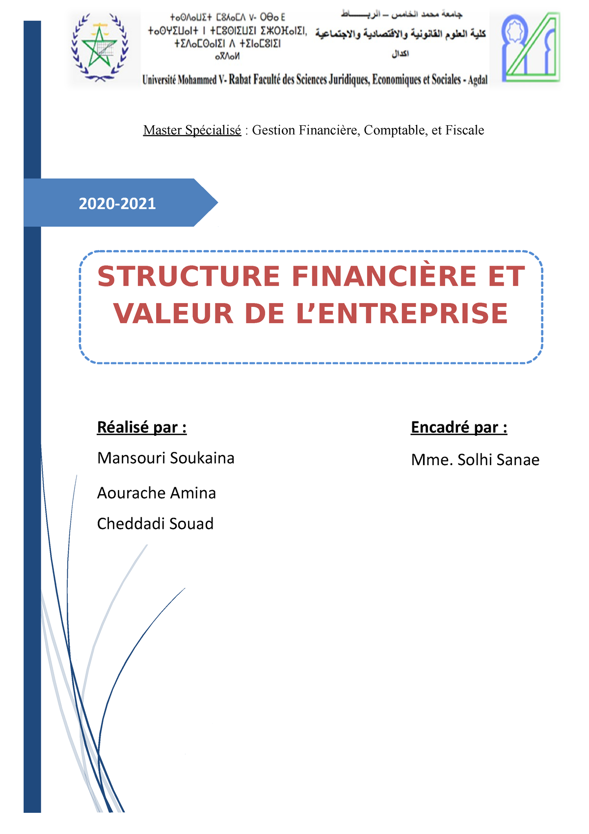 G12 Expos Structure Financi Re Et Valeur De L'entreprise VF - 2020 ...