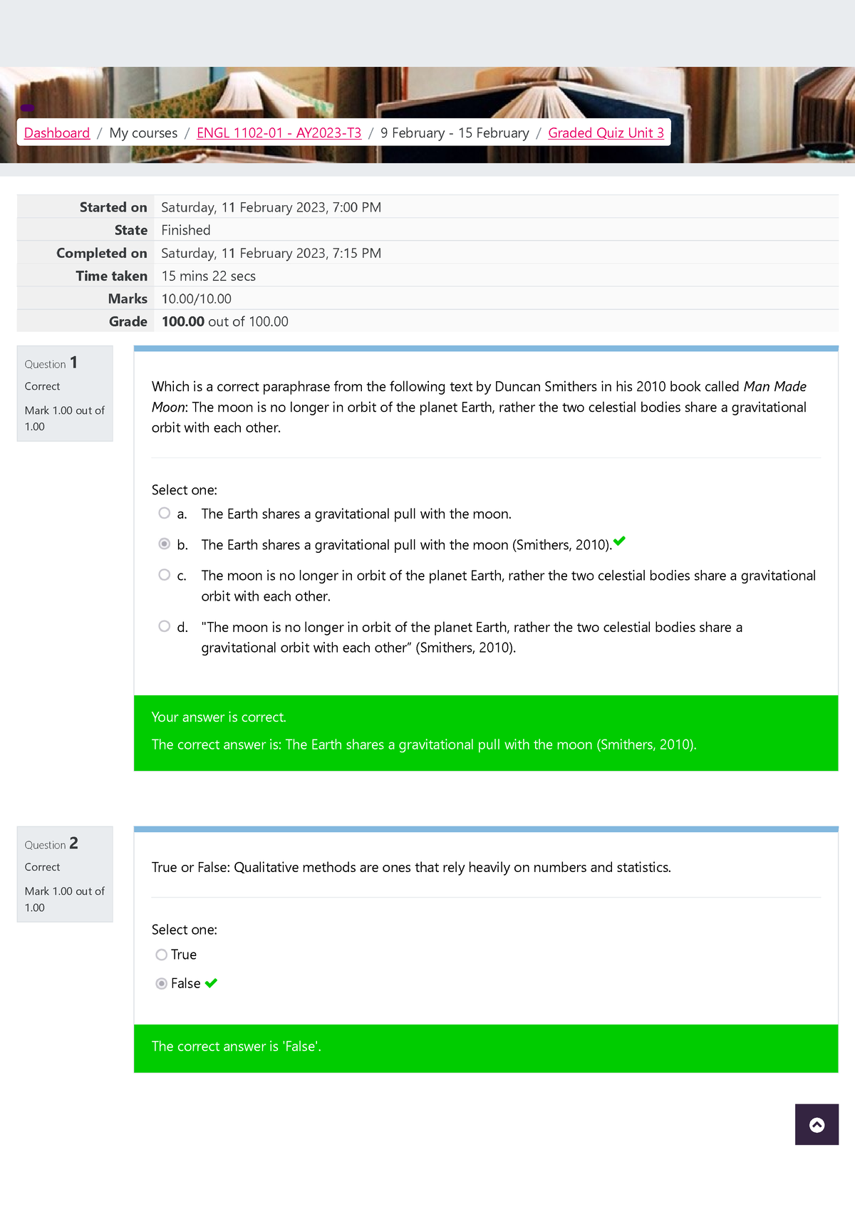 1102 Graded-quiz 3 - 1102 Graded-quiz 3 - Question 1 Correct Mark 1 Out ...