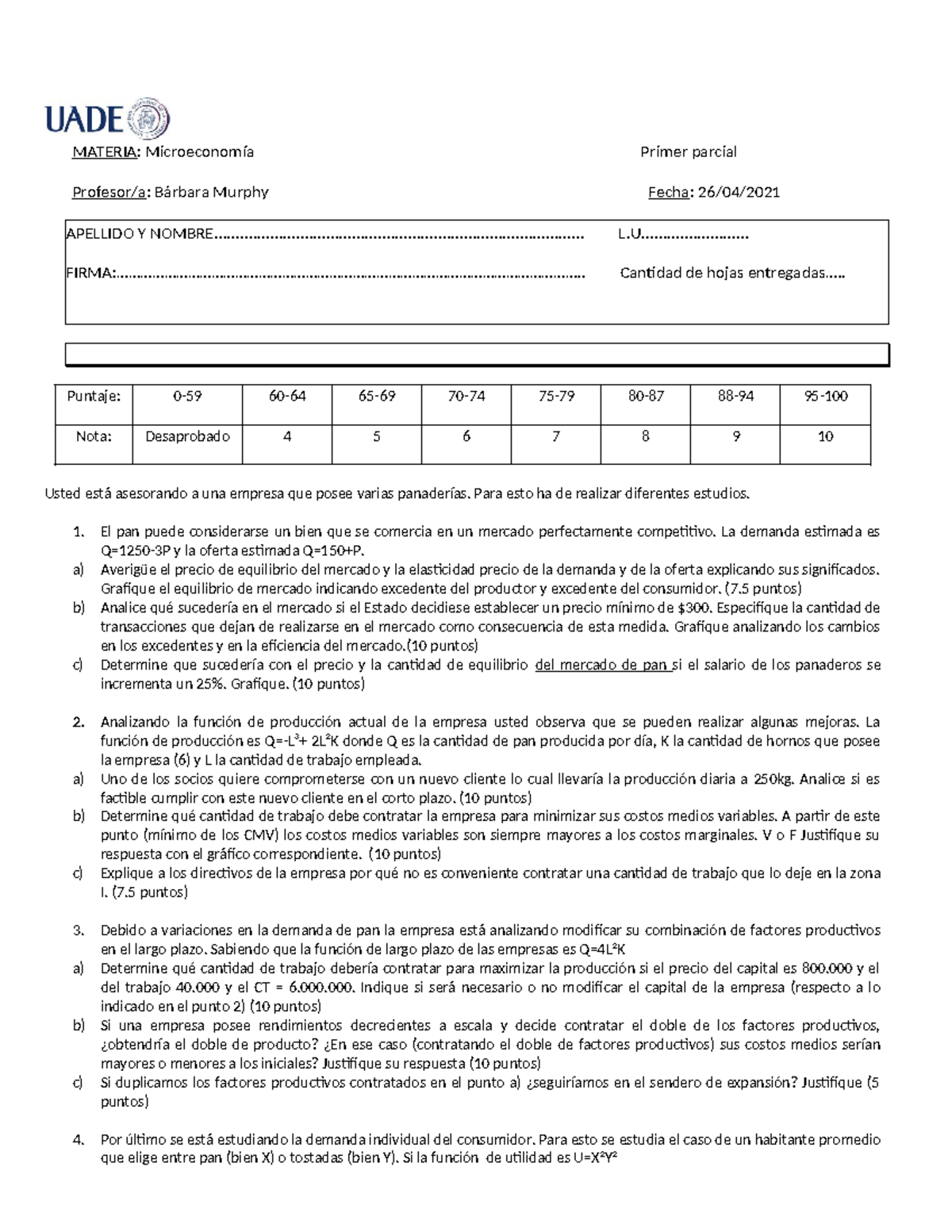 Primer Pacial 1C2021 - MATERIA: Microeconomía Primer Parcial Profesor/a ...