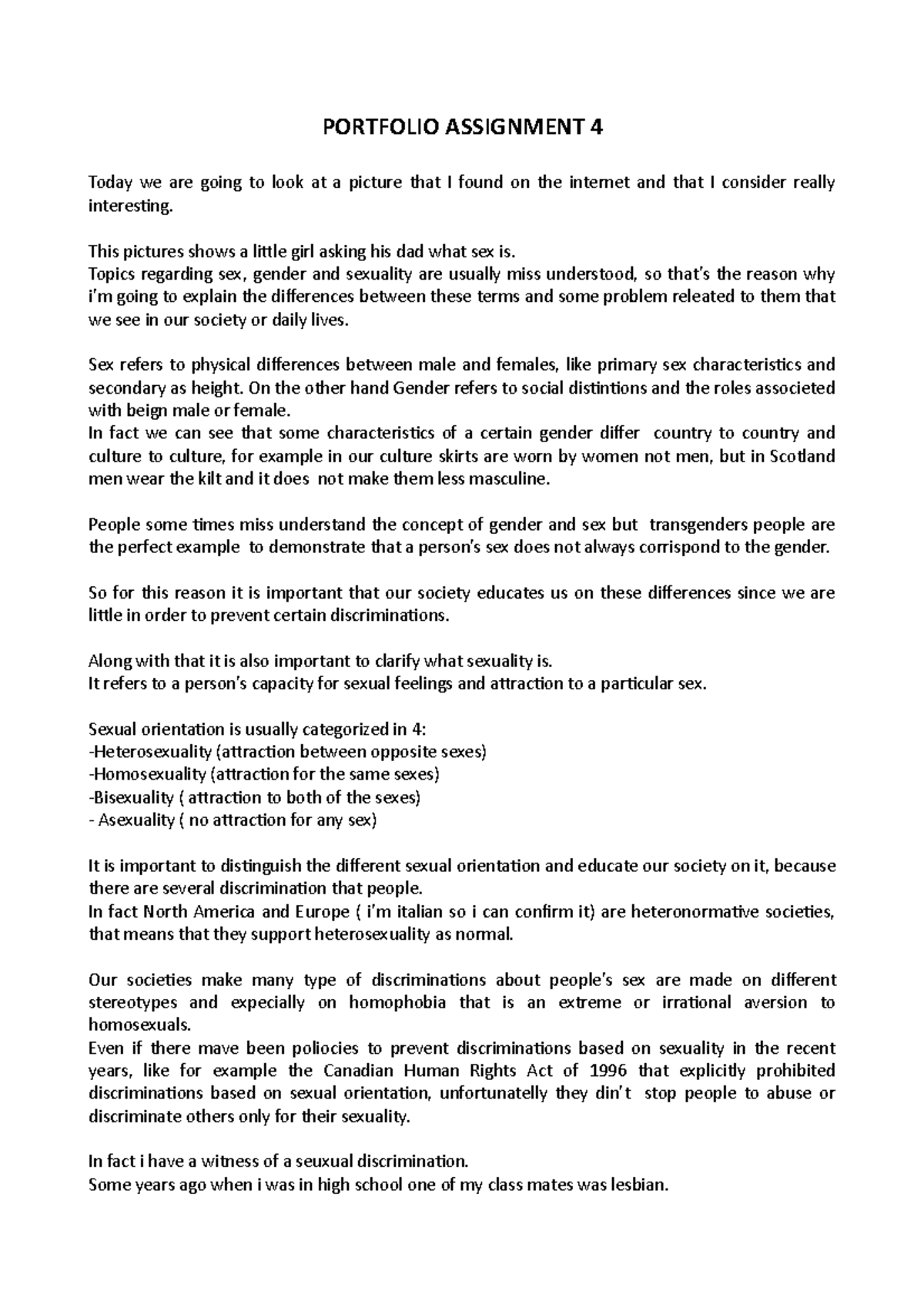 Portfolio 4 - PORTFOLIO ASSIGNMENT 4 Today we are going to look at a ...