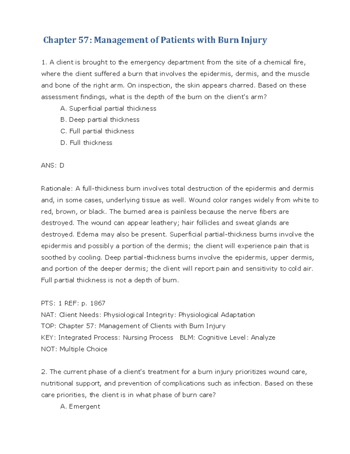 TG Chapter 57 Test Bank For Med Surg III - Chapter 57: Management Of ...