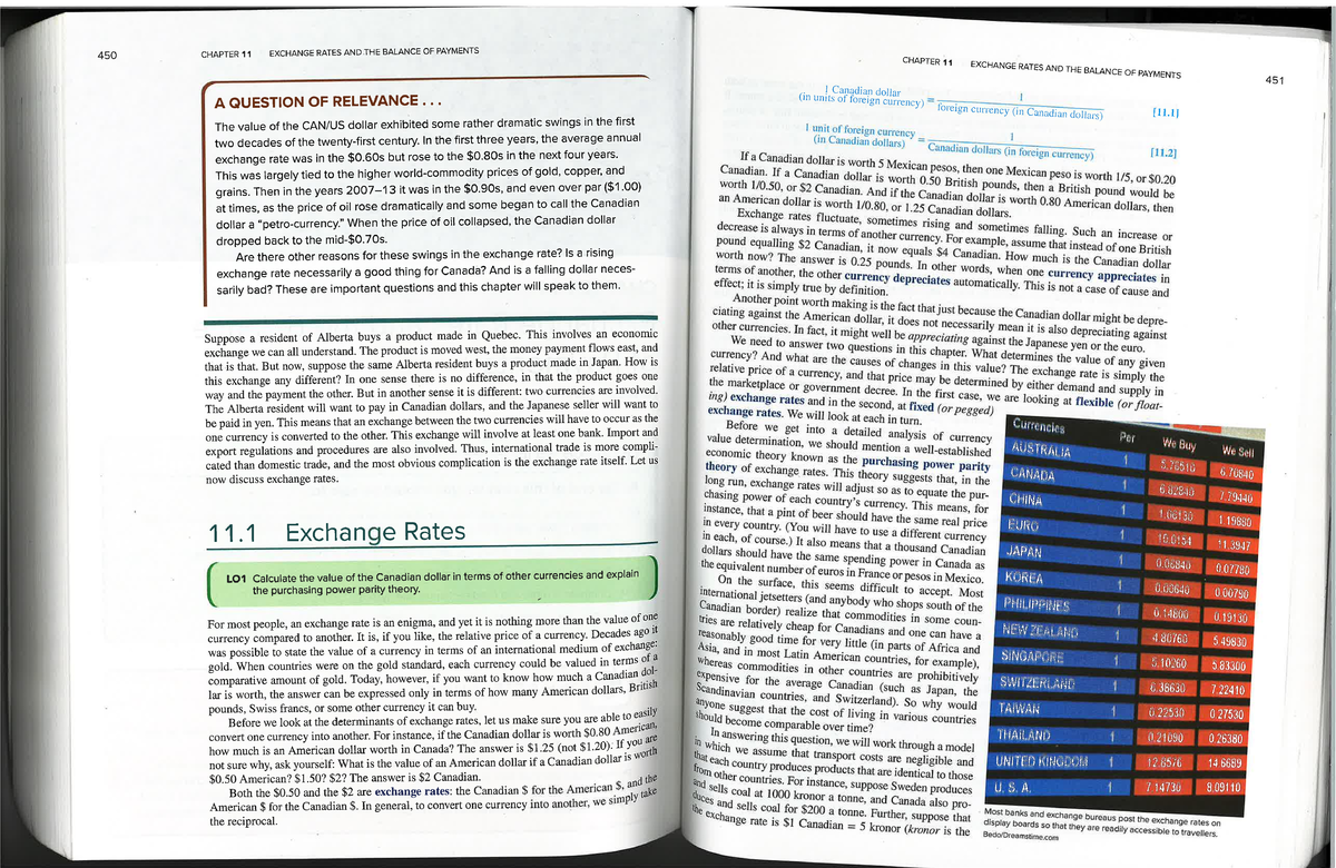 Exchange Rates Reading, Pp 450-474 - Economics 1021A/B - Studocu