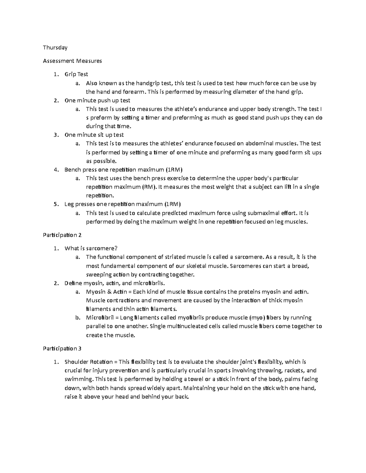 NSC-150 Participation Wk4 - Thursday Assessment Measures Grip Test a ...