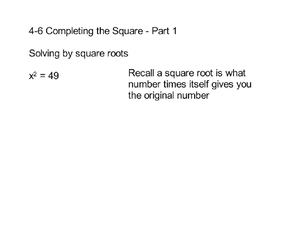 6-5 Solving Square Root and Other Radical Equations - Part 1 - Solving ...