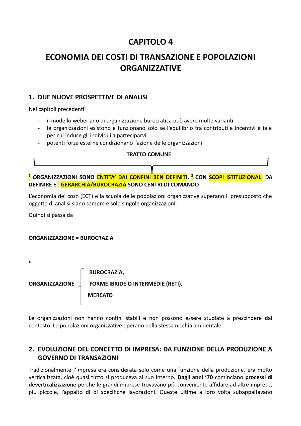 Capitolo 4 - CAPITOLO 4 ECONOMIA DEI COSTI DI TRANSAZIONE E POPOLAZIONI ...