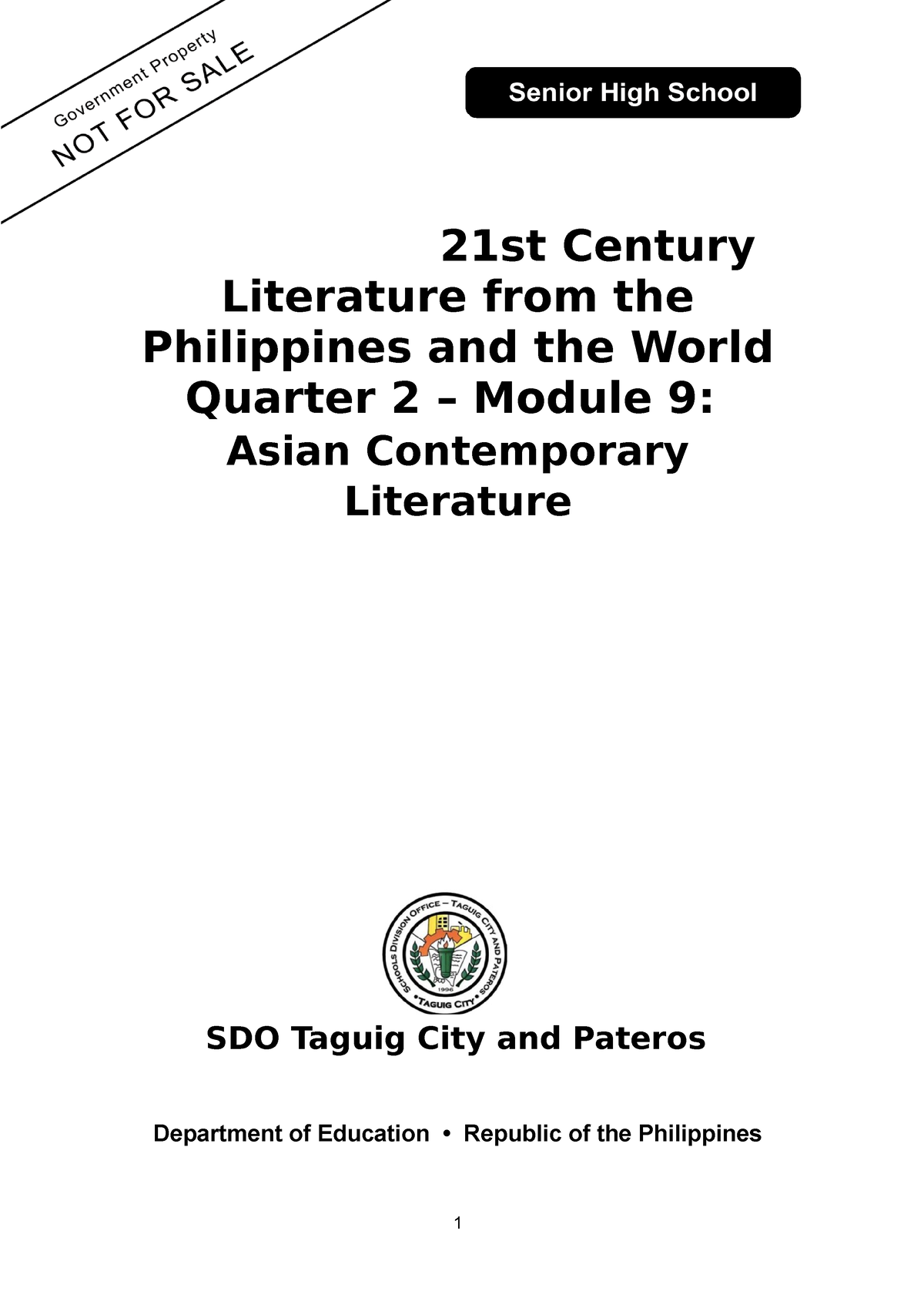 21st-Century-Literature Module 9 - 21st Century Literature From The ...