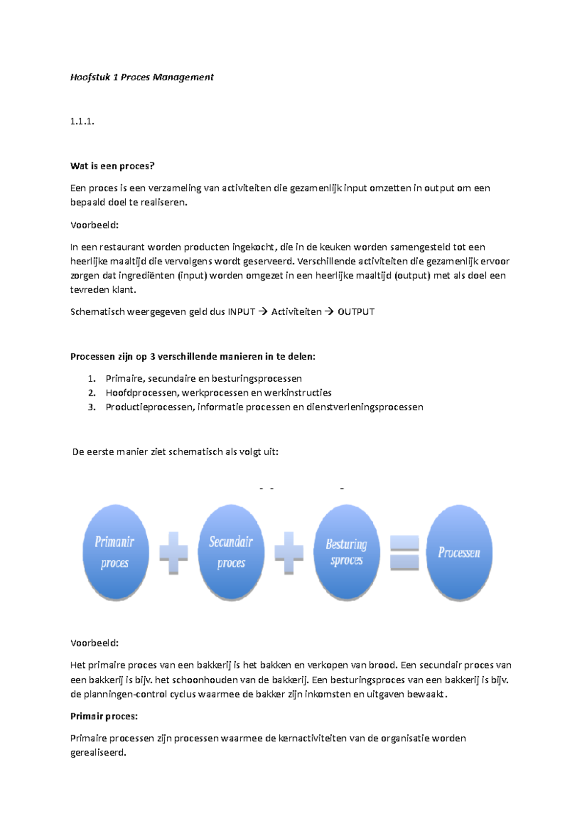 Hoofstuk 1 Proces Management - Hoofstuk 1 Proces Management 1.1. Wat is ...