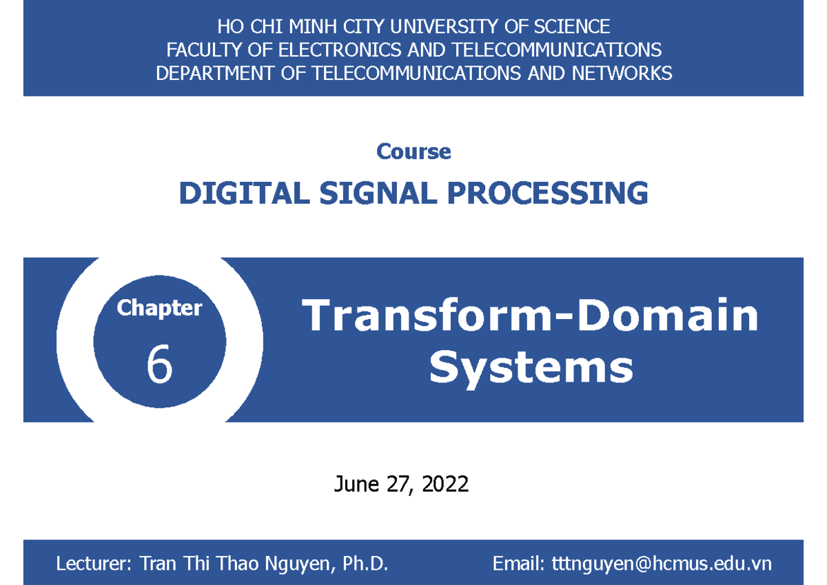 Chapter 7 - Digital Signal Process - HO CHI MINH CITY UNIVERSITY OF