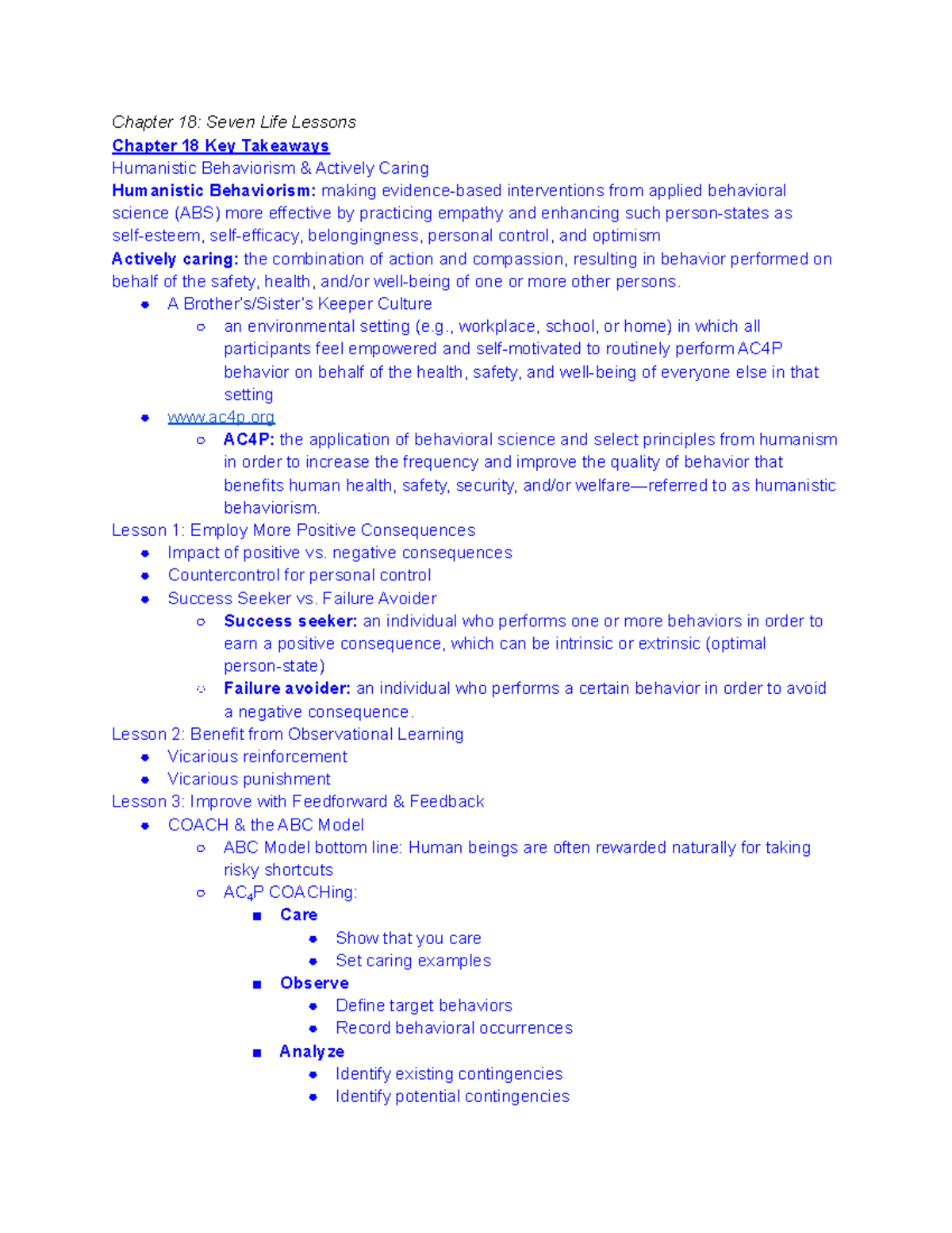 Intro Psych Final Exam Pt3 - Chapter 18: Seven Life Lessons Chapter 18 ...