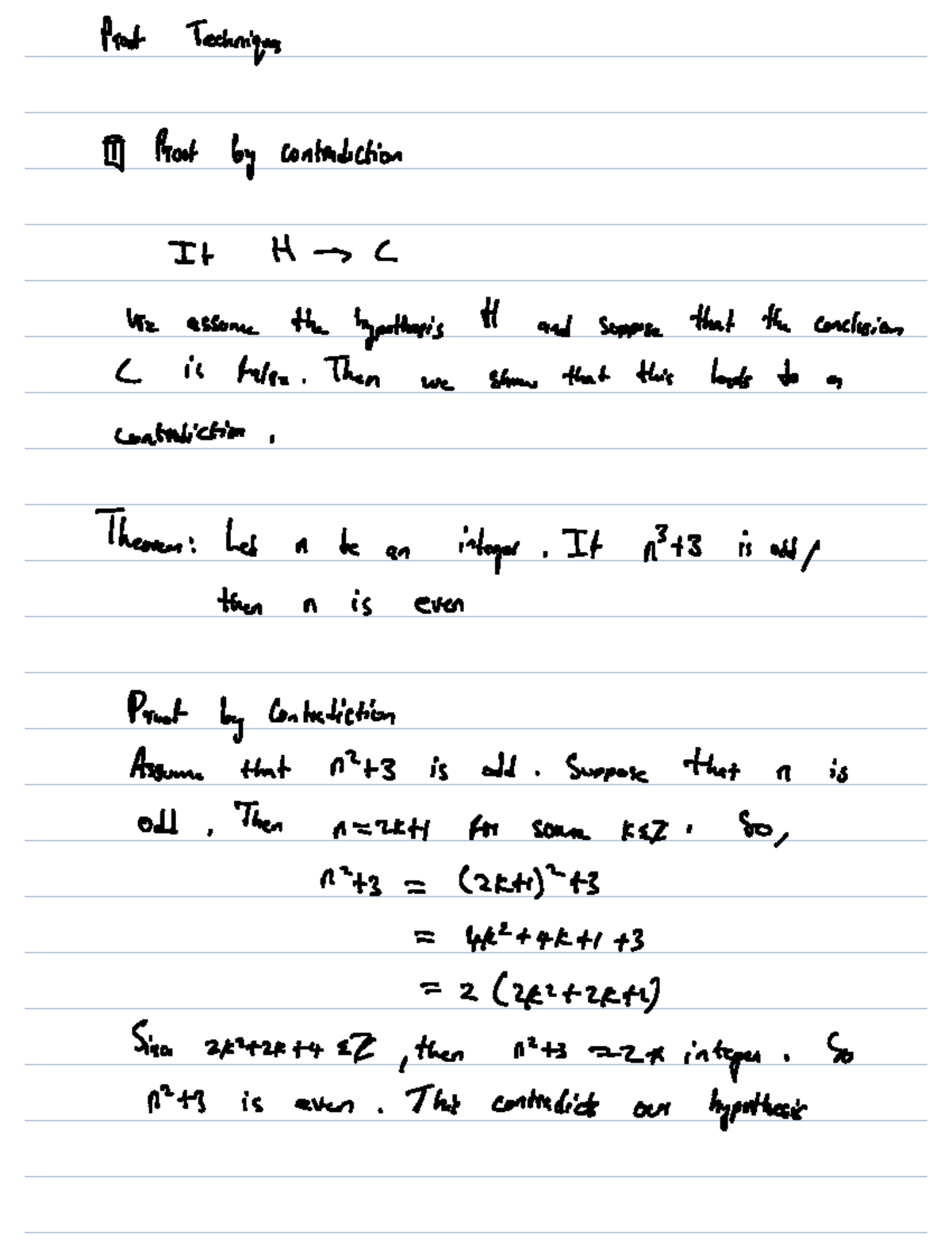 Proof by Contradictions and Mathematical Induction - Proof Technique ...