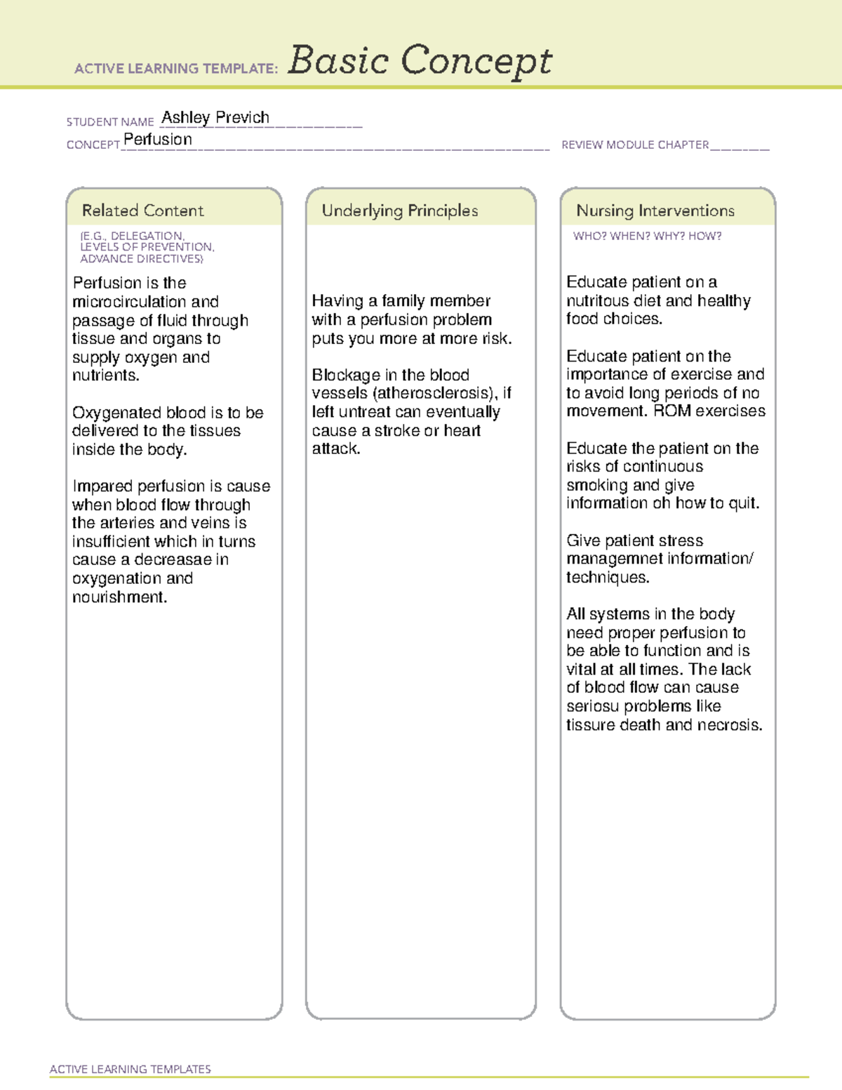 Basic Concept Perfusion - Active Learning Templates Basic Concept 