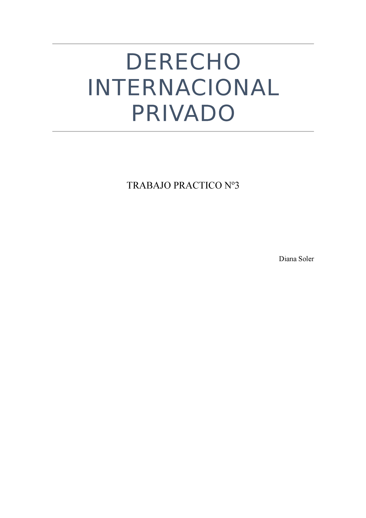 Tp Dipr Aprobado Derecho Internacional Privado Trabajo