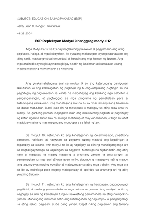 AP 10 - MODULE 13-15 - KAGALINGANG PANSIBIKO Ang salitang sibiko ay ...