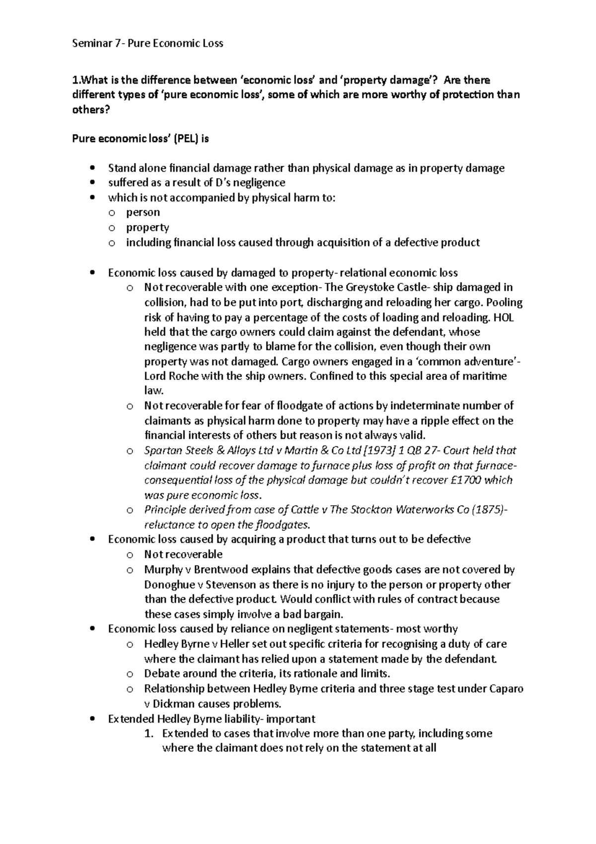 seminar-7-pure-economic-loss-1-is-the-difference-between-economic
