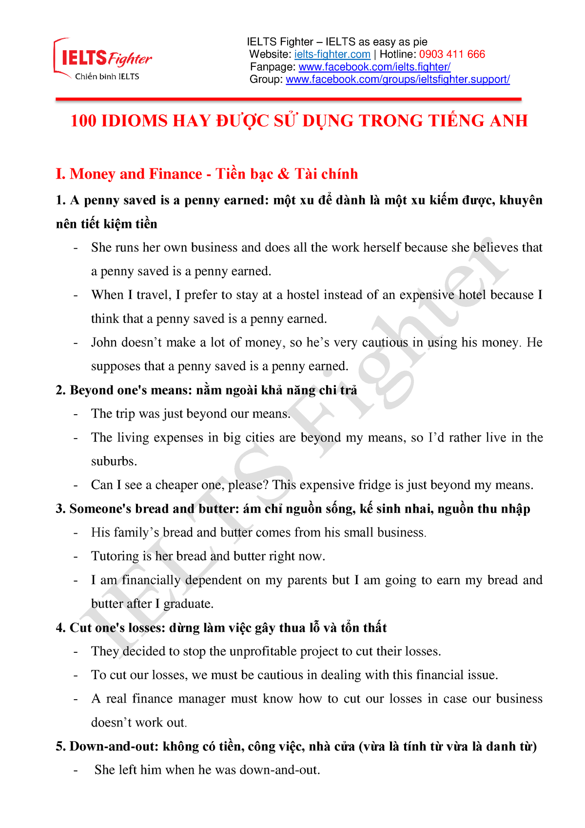 100 Idioms Hay ĐƯỢc SỬ DỤng Trong TiẾng Anh - Ielts Fighter - Website 