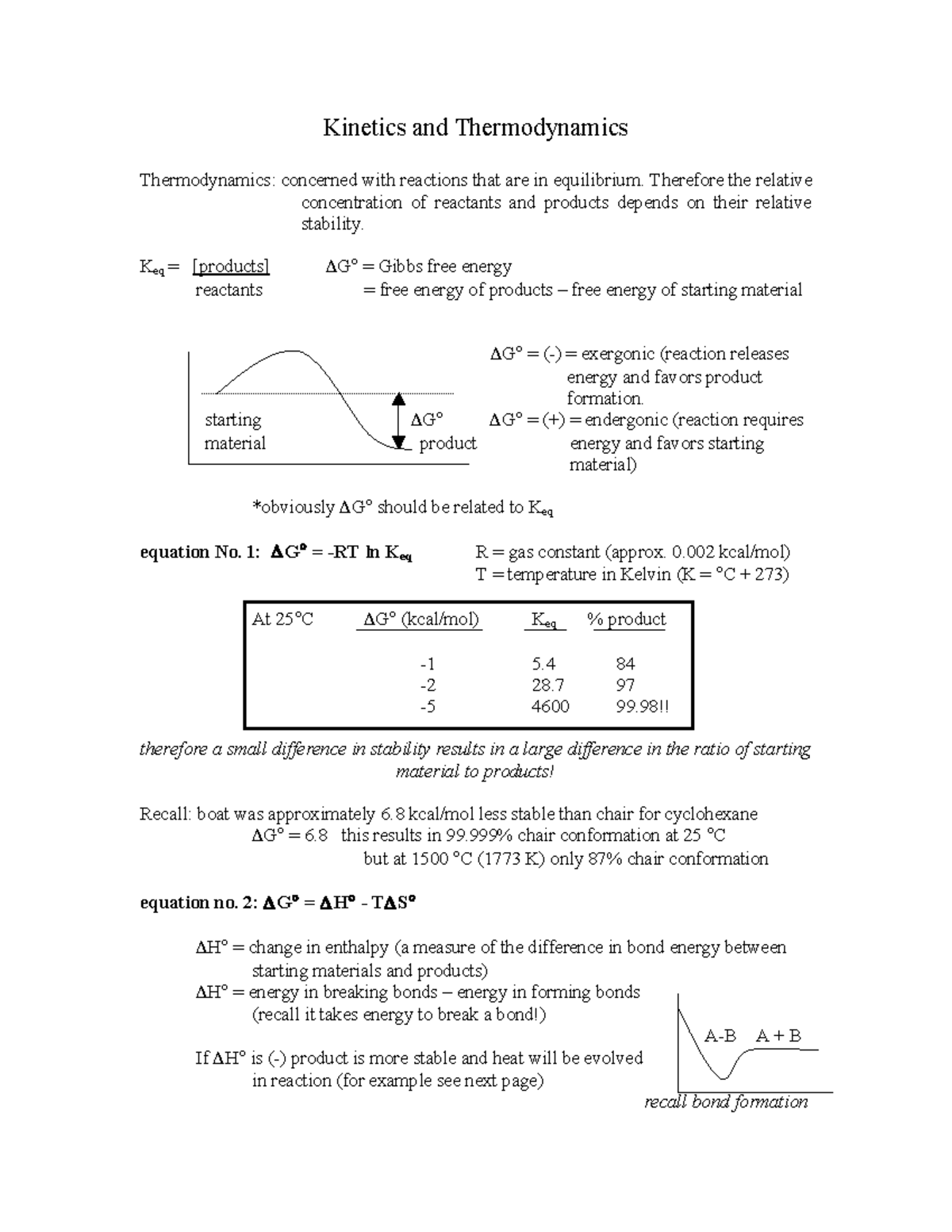 Kinetics and Thermodynamics - Kinetics and Thermodynamics ...