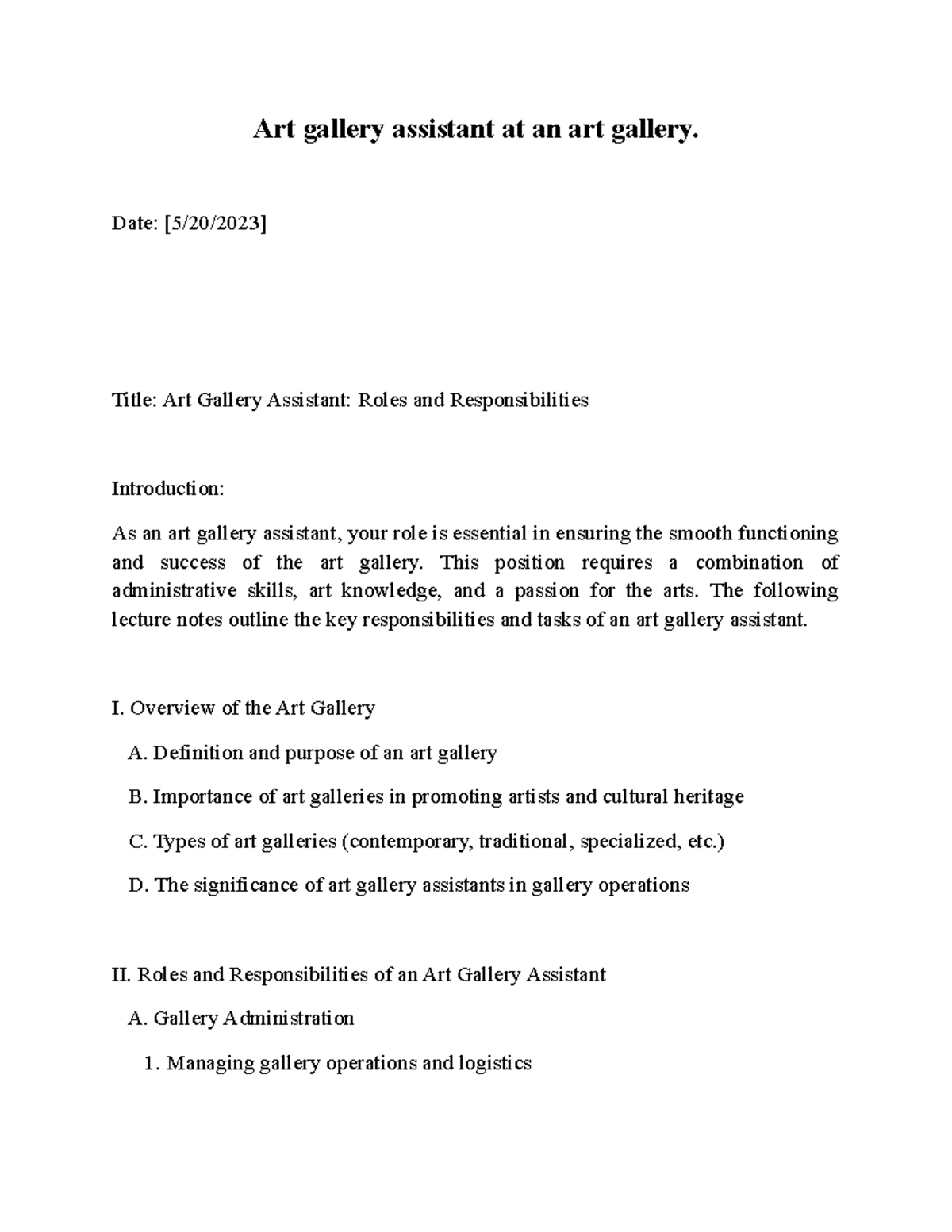 Art gallery assistant at an art - Thumb 1200 1553