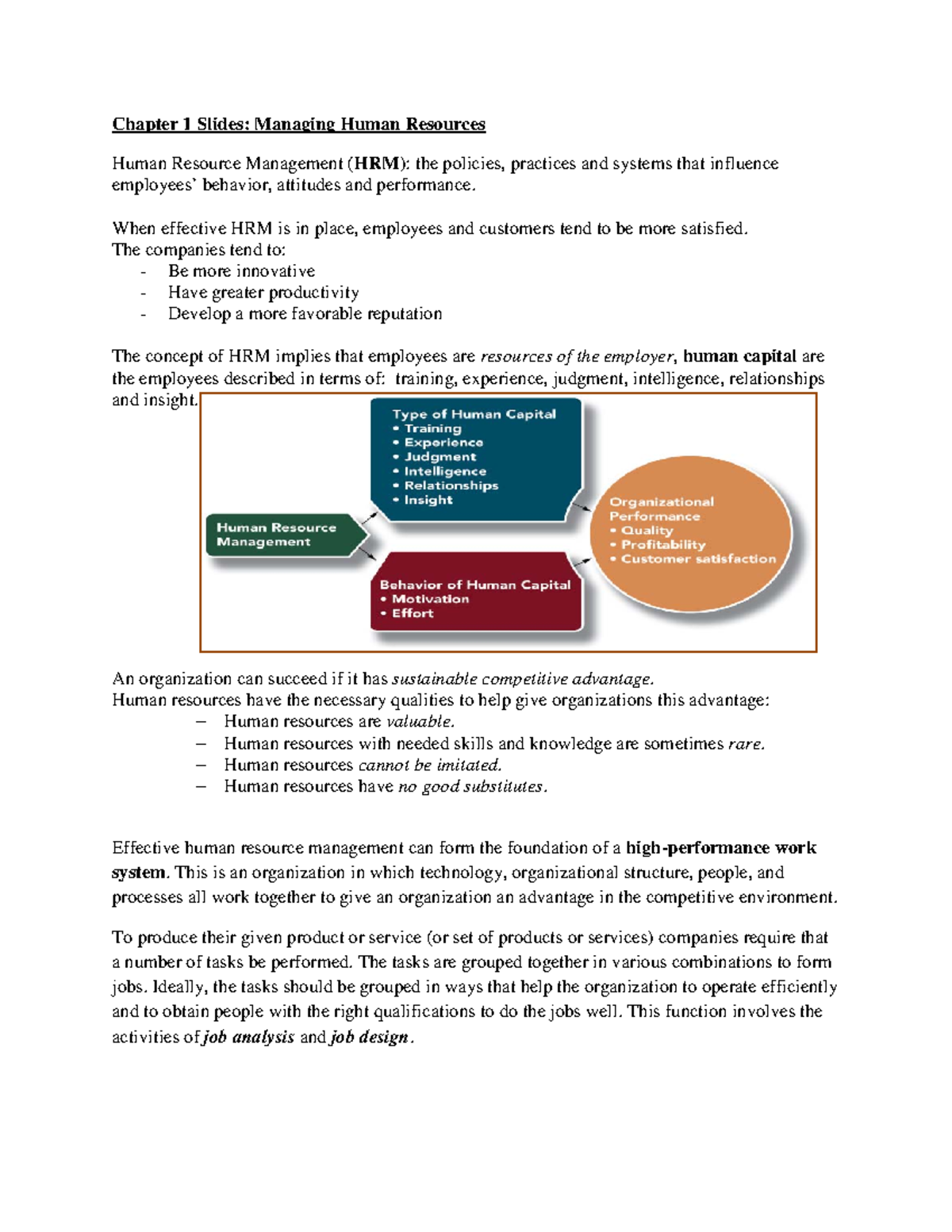 Summary Summary Hrm Slides Akveld Lectures Human Resource Management Hrm The Policies Practices And Systems That Influence Employees Behavior Attitudes And Studeersnel