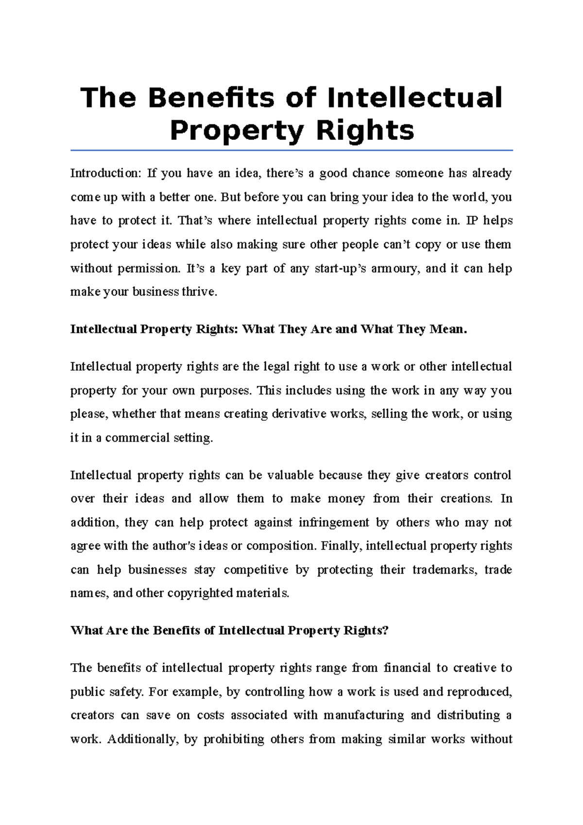 the-benefits-of-intellectual-property-rights-the-benefits-of