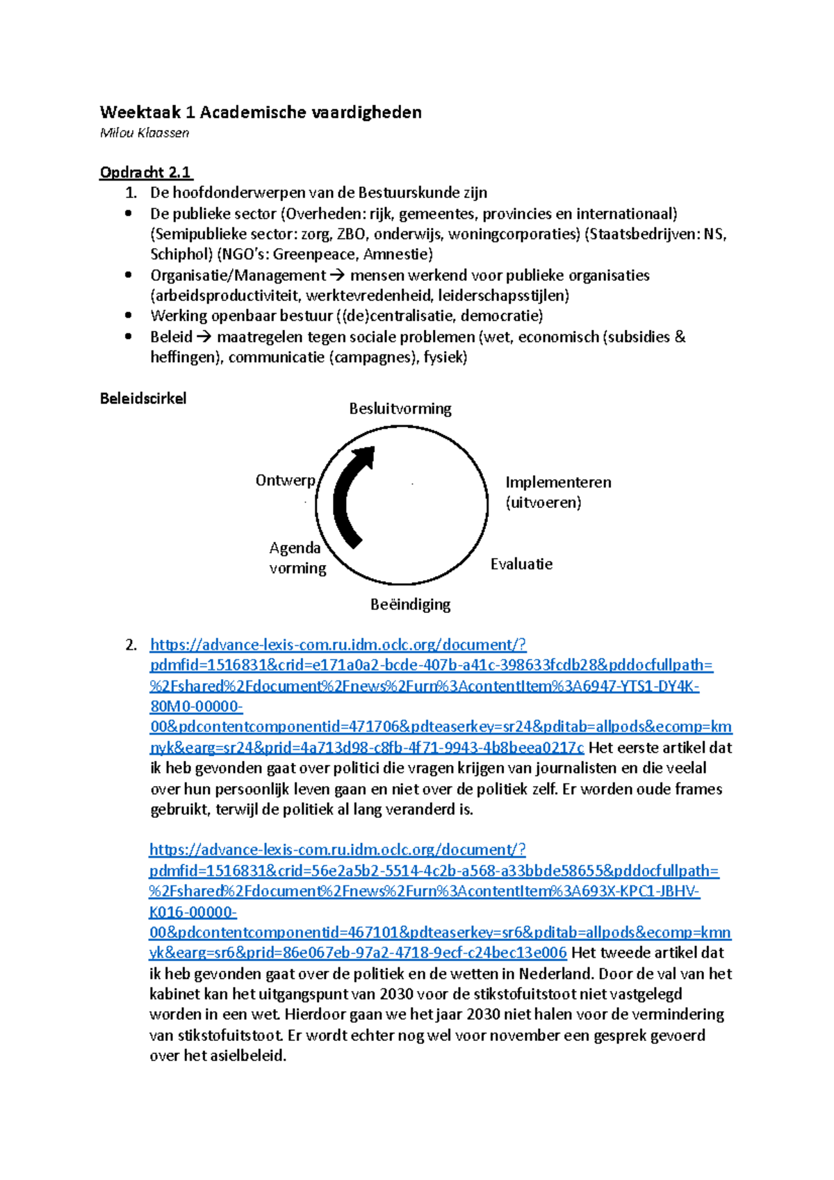 Weektaak 1 Academische Vaardigheden - Weektaak 1 Academische ...