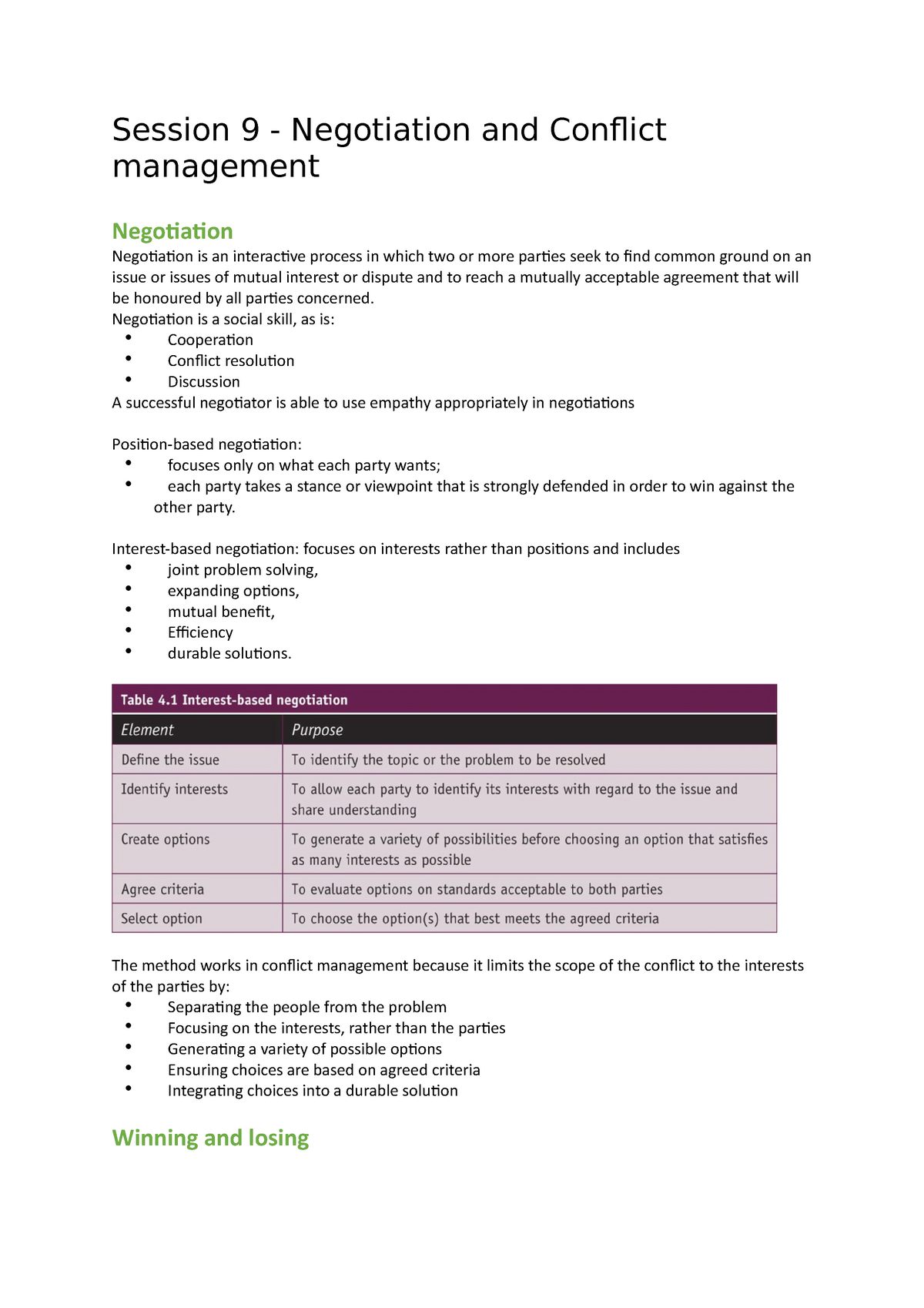 case study negotiation and conflict management