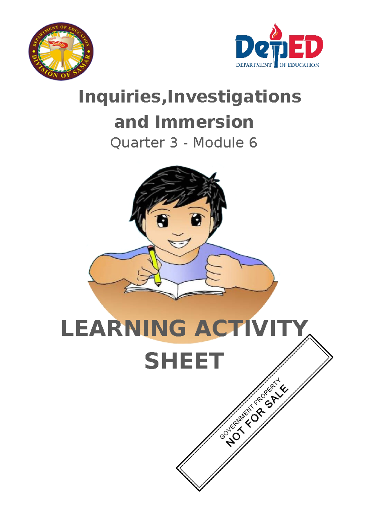 3I's module 6 edited Inquiries,Investigations and Immersion Quarter 3 Module 6 LEARNING