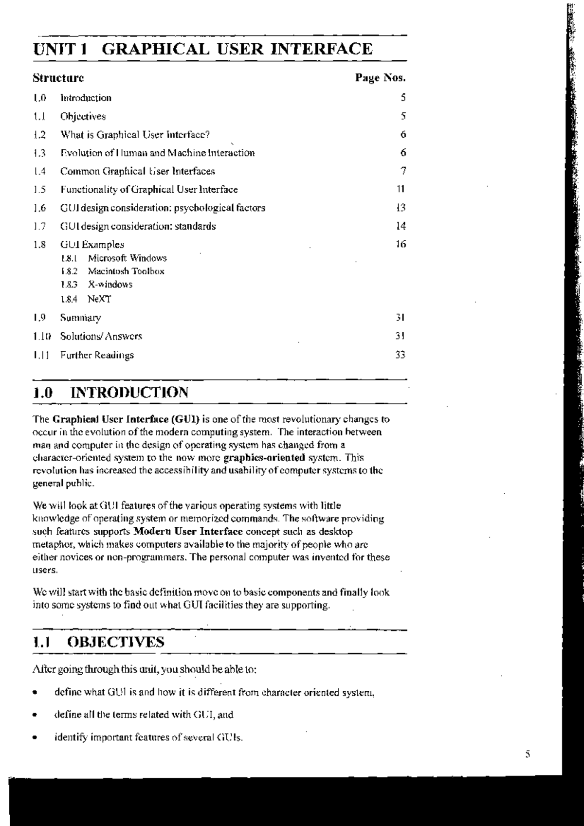 Block 1 - Operating System - ####### UNIT 1 GRAPHICAL USER INTERFACE ...