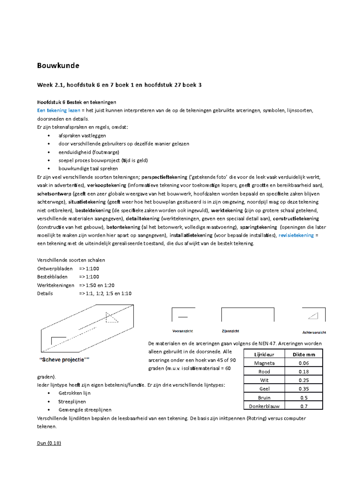 Minor Makelaardij Bouwkunde - Bouwkunde Week 2, Hoofdstuk 6 En 7 Boek 1 ...