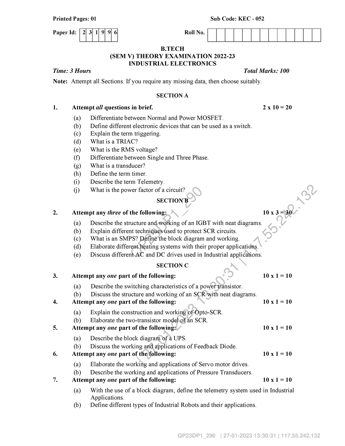 Industrial- Electronics-KEC052 - QP23DP1_ | 27-01-2023 13:30:31 | 117. ...