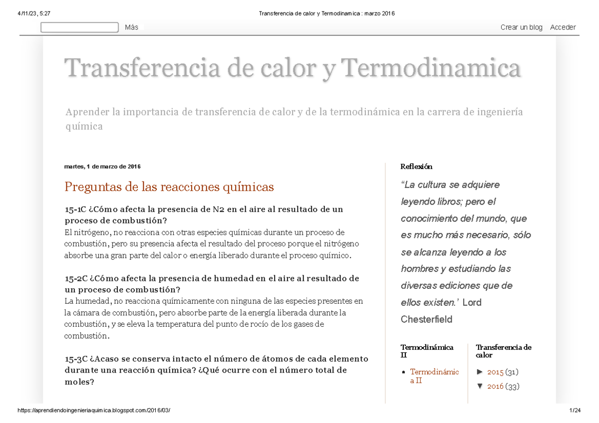 Transferencia de calor y Termodinamica marzo 2016 - Aprender la