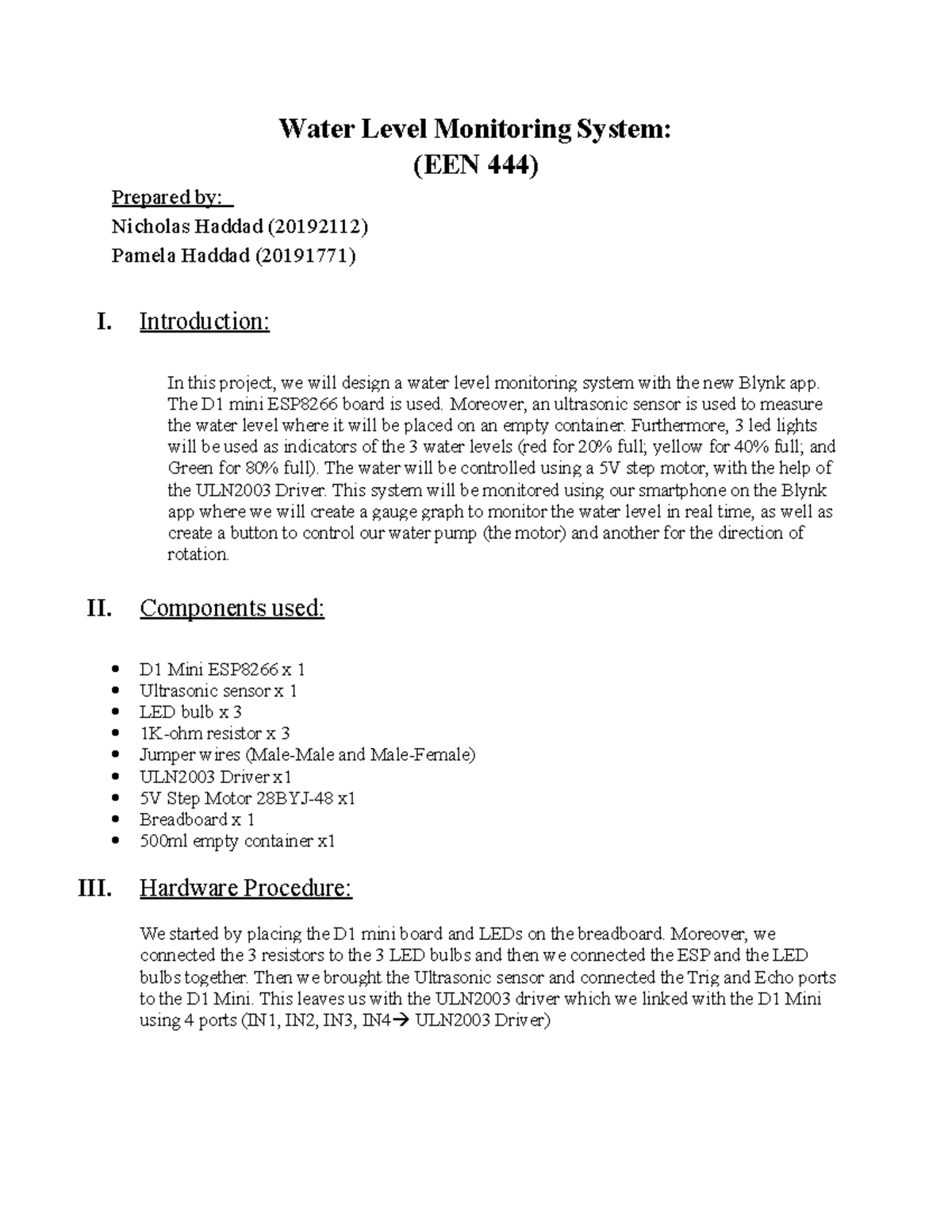 Water Level Monitoring System( COM LAB report) - Water Level Monitoring ...