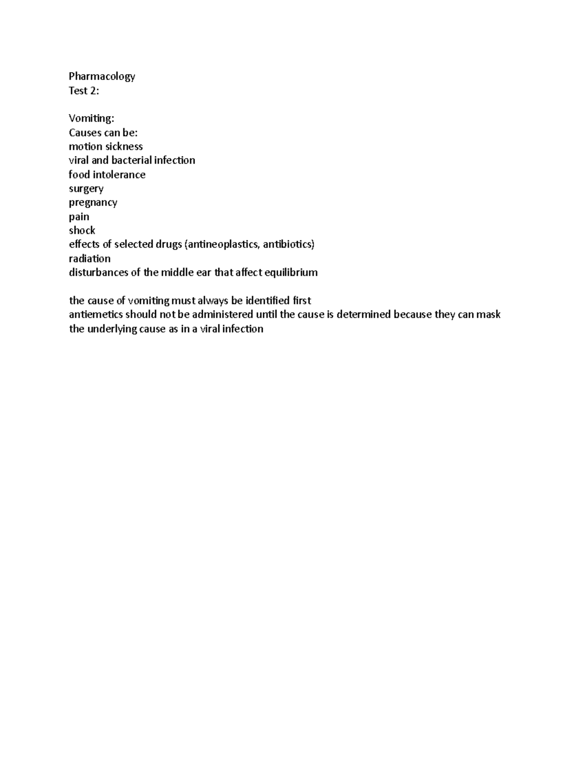 Pharmacology test 2 - PAS1823 - MDC - Studocu