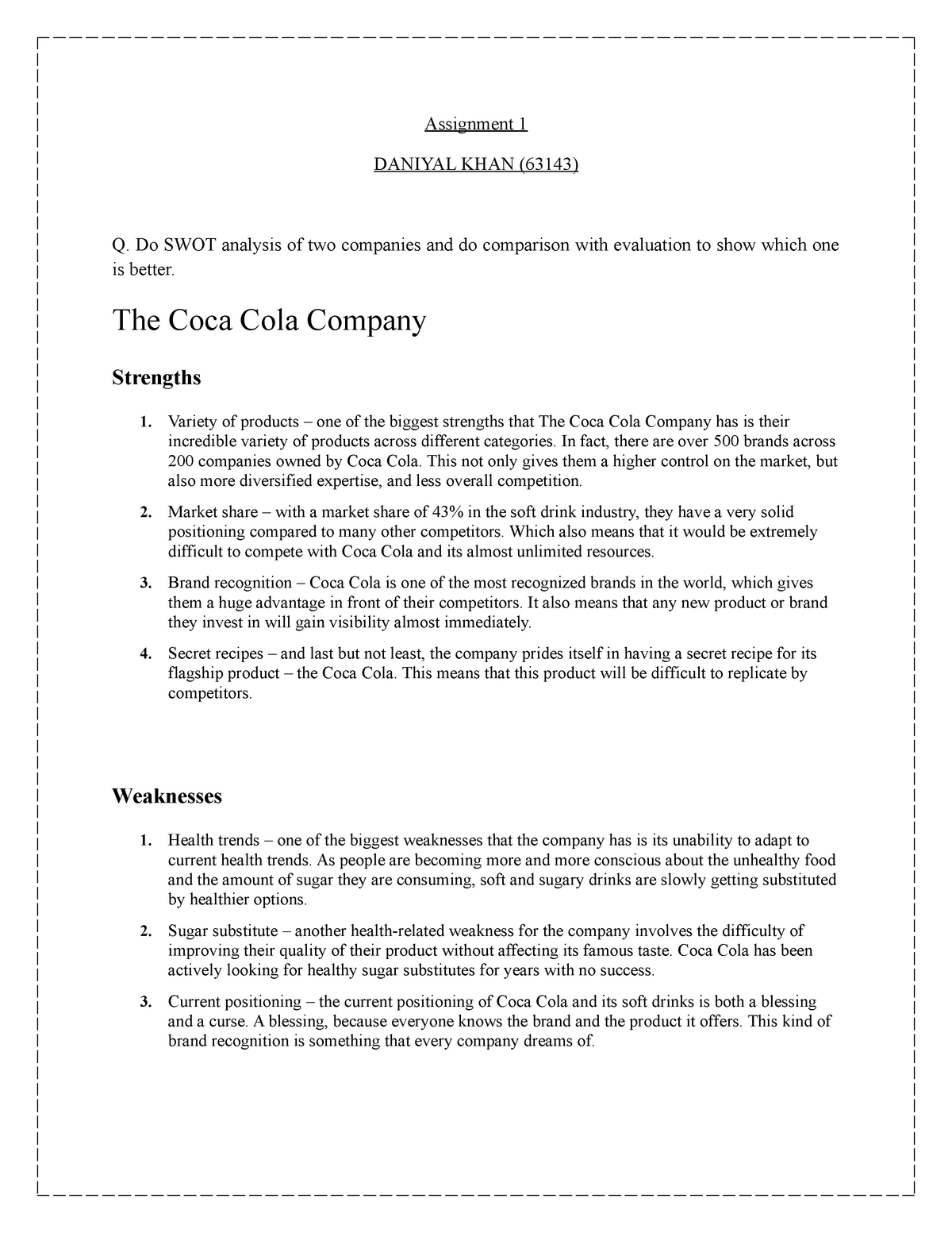 strategic management assignment introduction