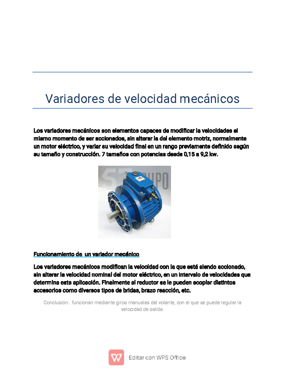 6 Gr Variadores De Velocidades Mecanicas Variadores De Velocidad