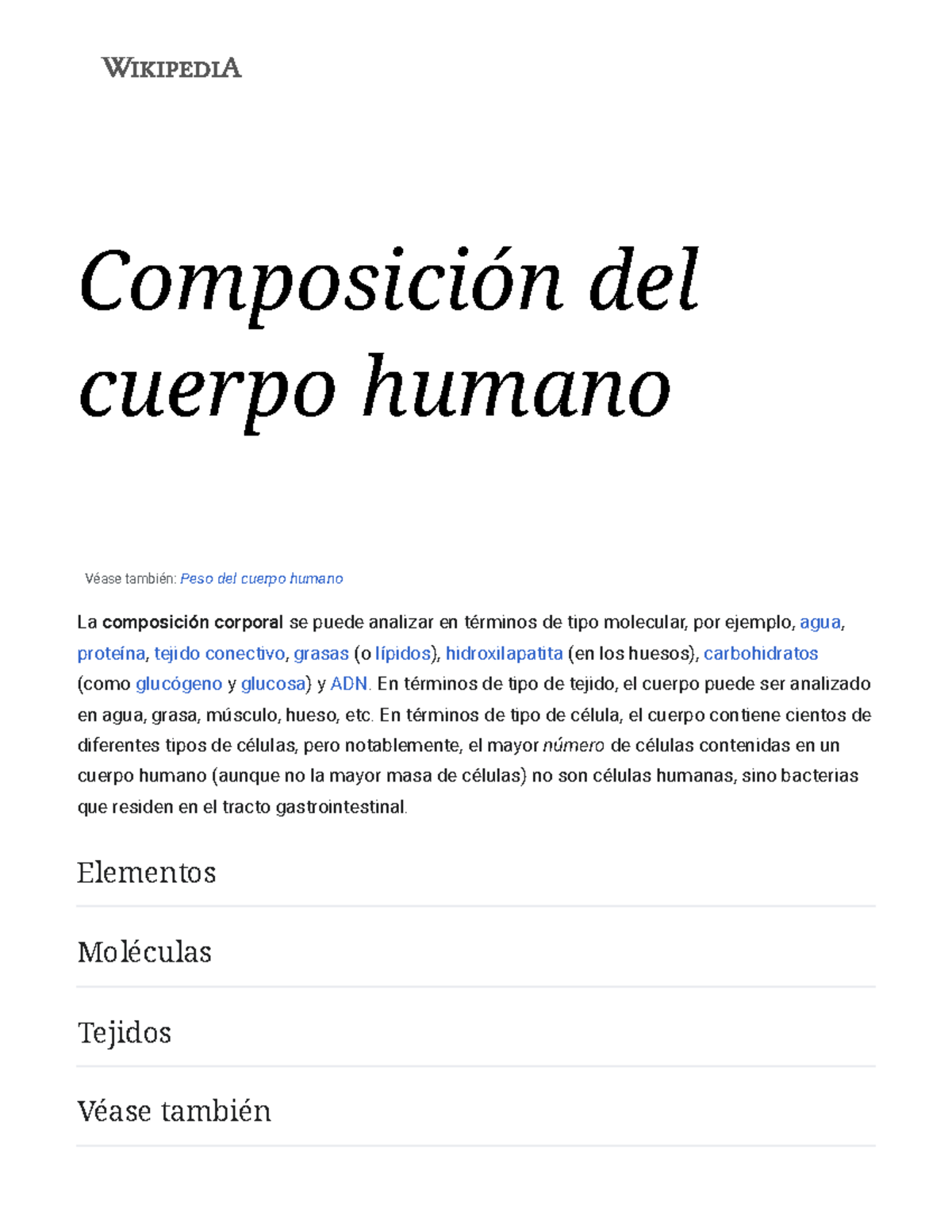 Composición del cuerpo humano - Wikipedia, la enciclopedia libre ...