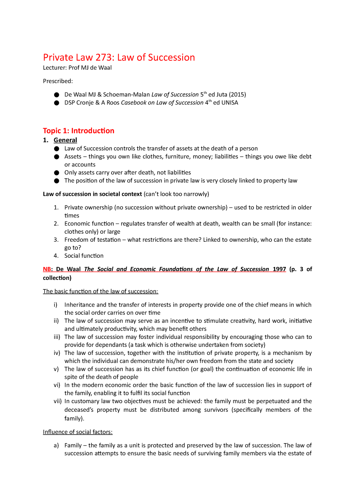 law of succession assignment