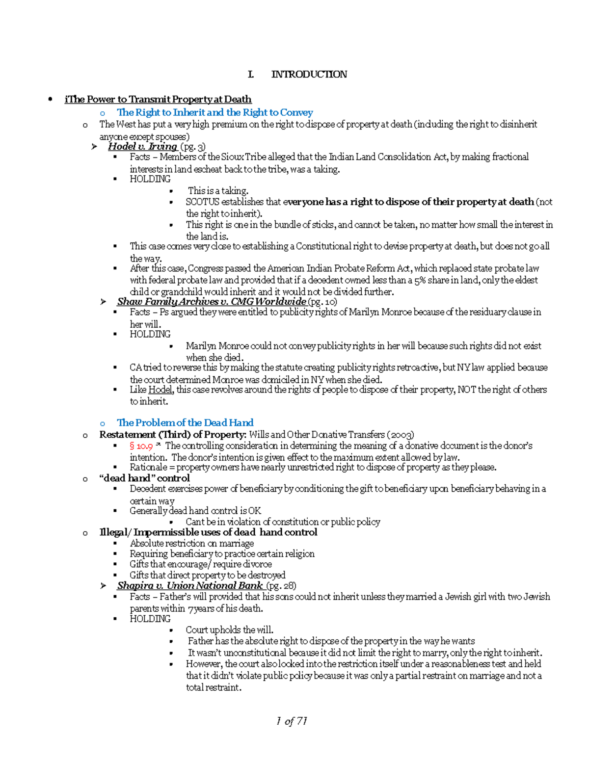 283673032 Wills Trusts and Estates Outline Goes With Dukeminier Book ...