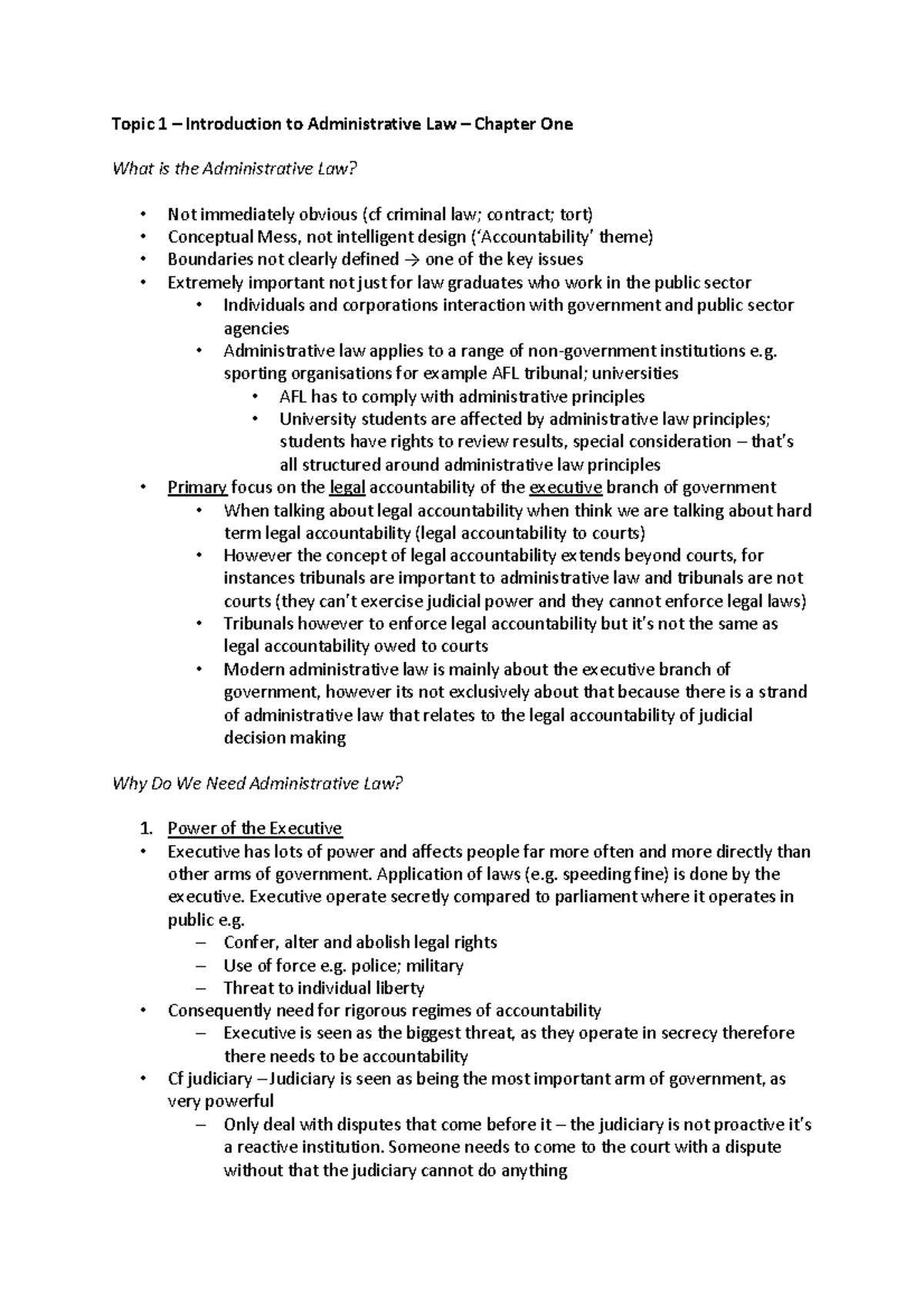 Admin Lecture Notes - finale - Topic 1 – Introduction to Administrative ...