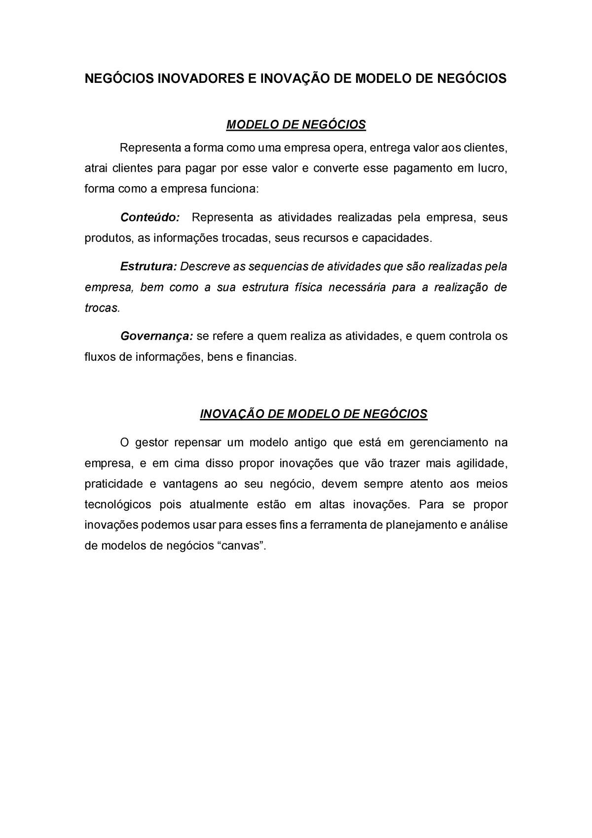 NegÓcios Inovadores E InovaÇÃo DE Modelo DE NegÓcios - NEGÓCIOS ...