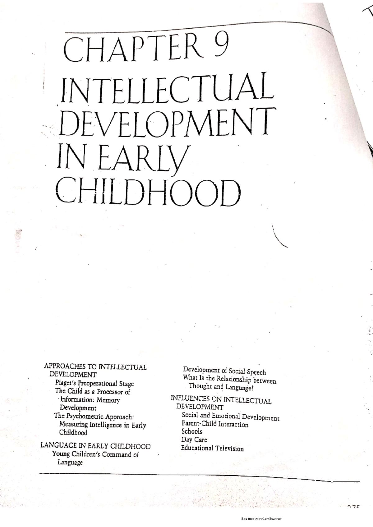 Earlychildhood Intellectual Development - developmental psychology ...