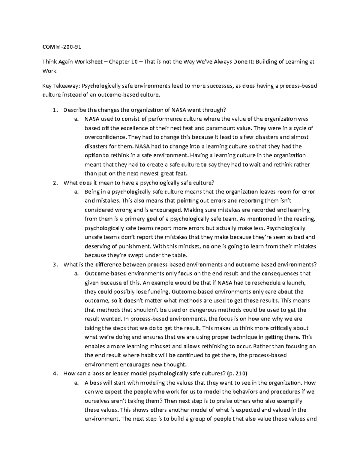 Think Again Chapter 10 wksht - COMM-200- Think Again Worksheet ...