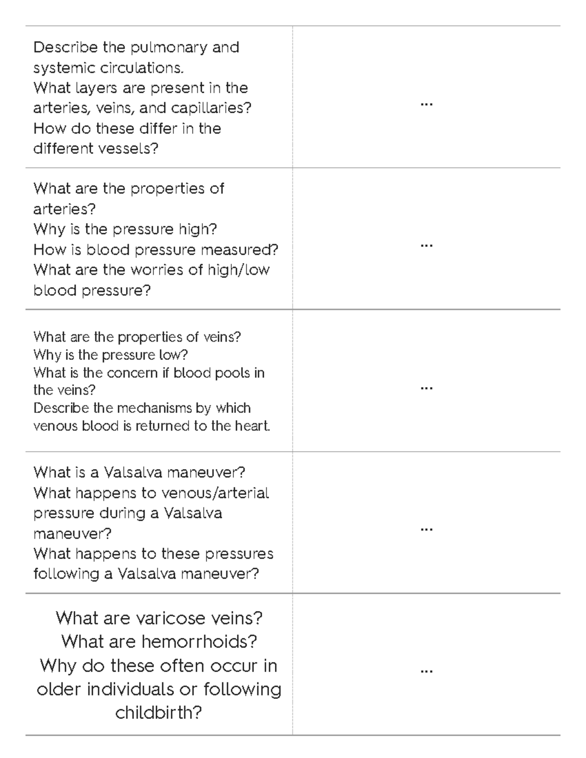 Exam 1 circulation Describe the pulmonary and systemic circulations