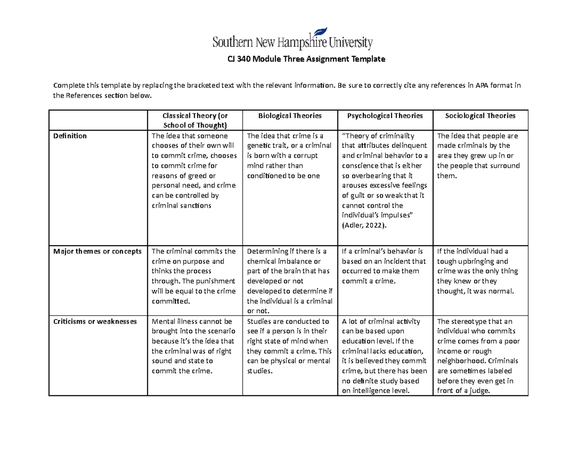 Freise CJ 340 Module Three Assignment Template - CJ 340 Module Three ...