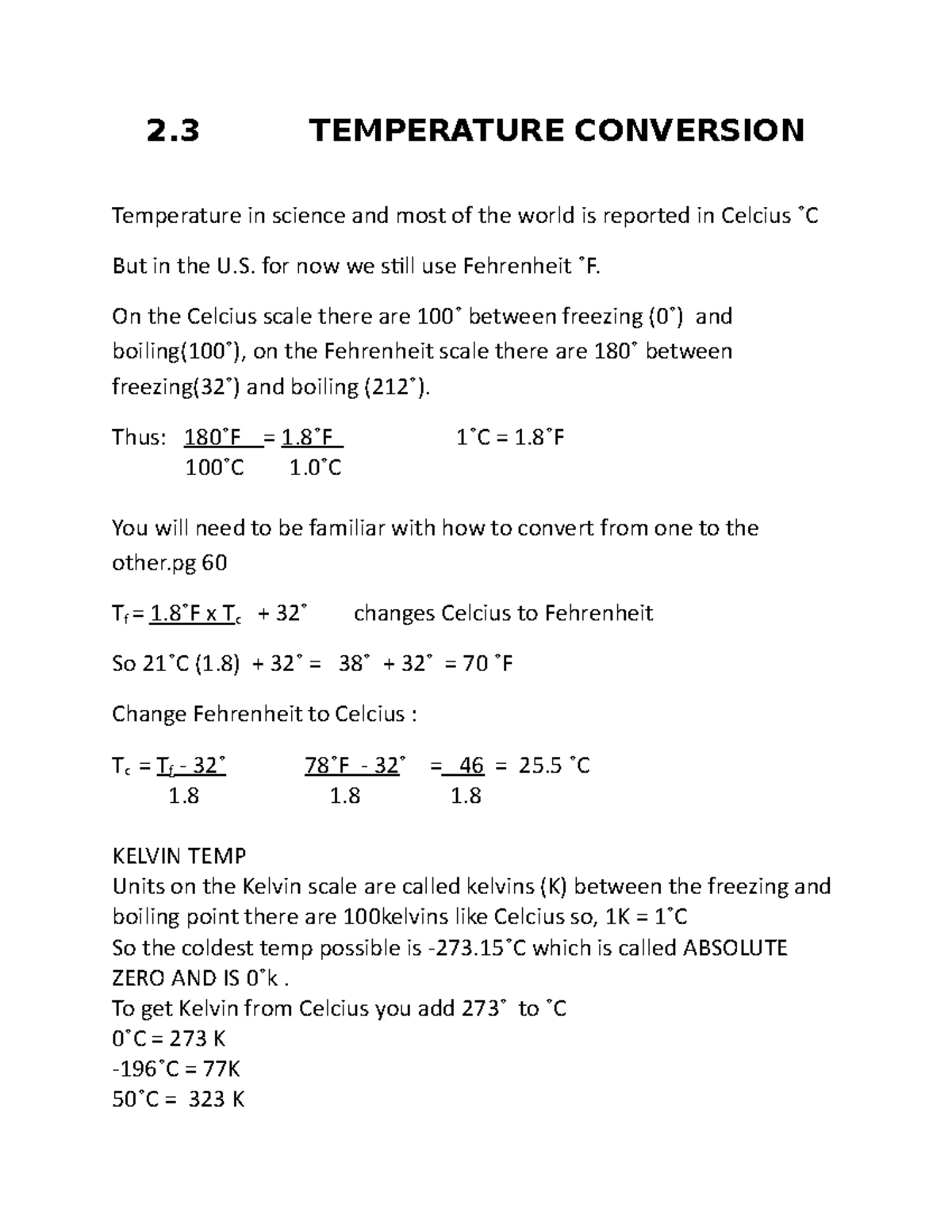 Chapter 3- Temperature Conversion - 2 TEMPERATURE CONVERSION ...
