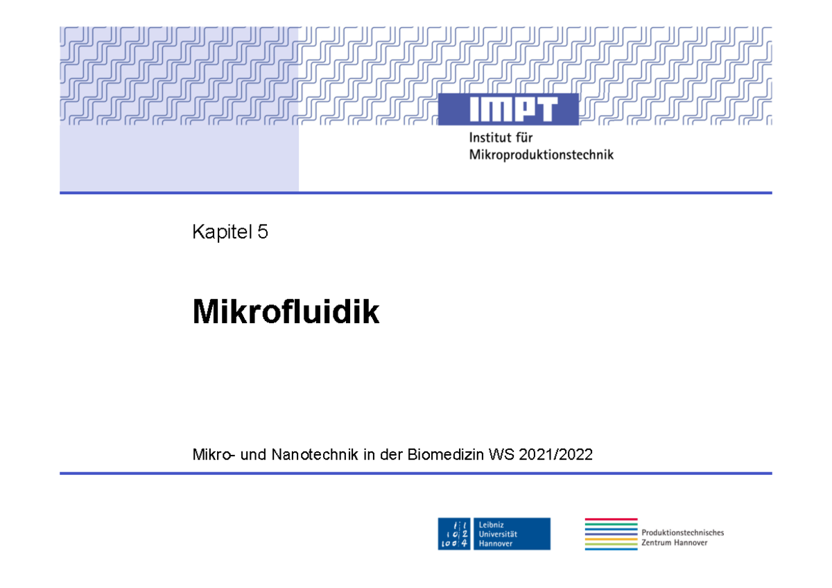 0105MNTid BMMikrofluidik Kapitel 5 Mikrofluidik Mikro und