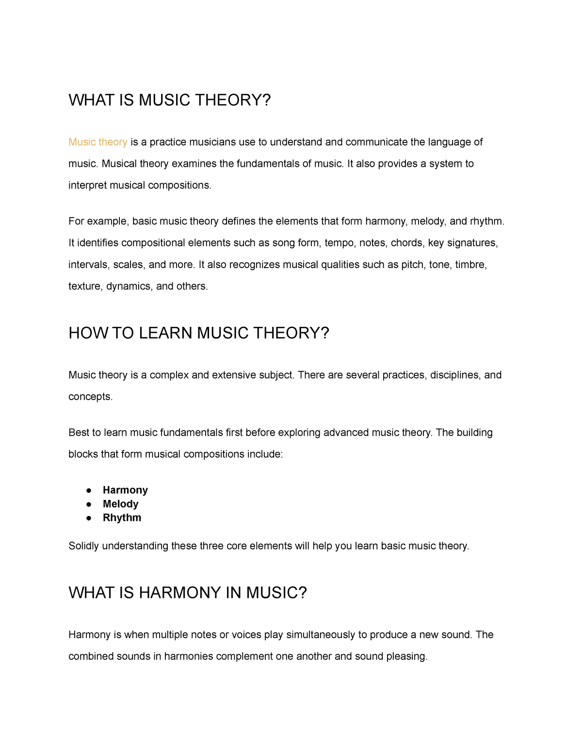 Theory - WHAT IS MUSIC THEORY? Music theory is a practice musicians use ...