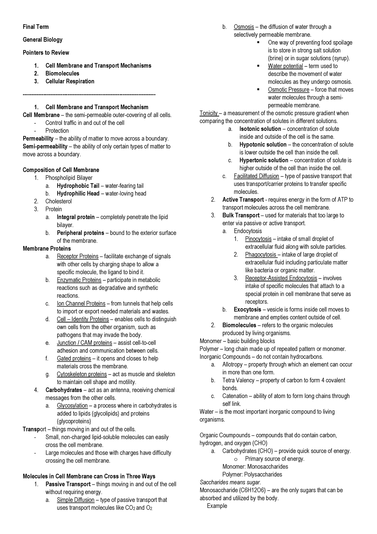 Ft bio1 reviewer - sdasdasdsadasdas - Final Term General Biology ...