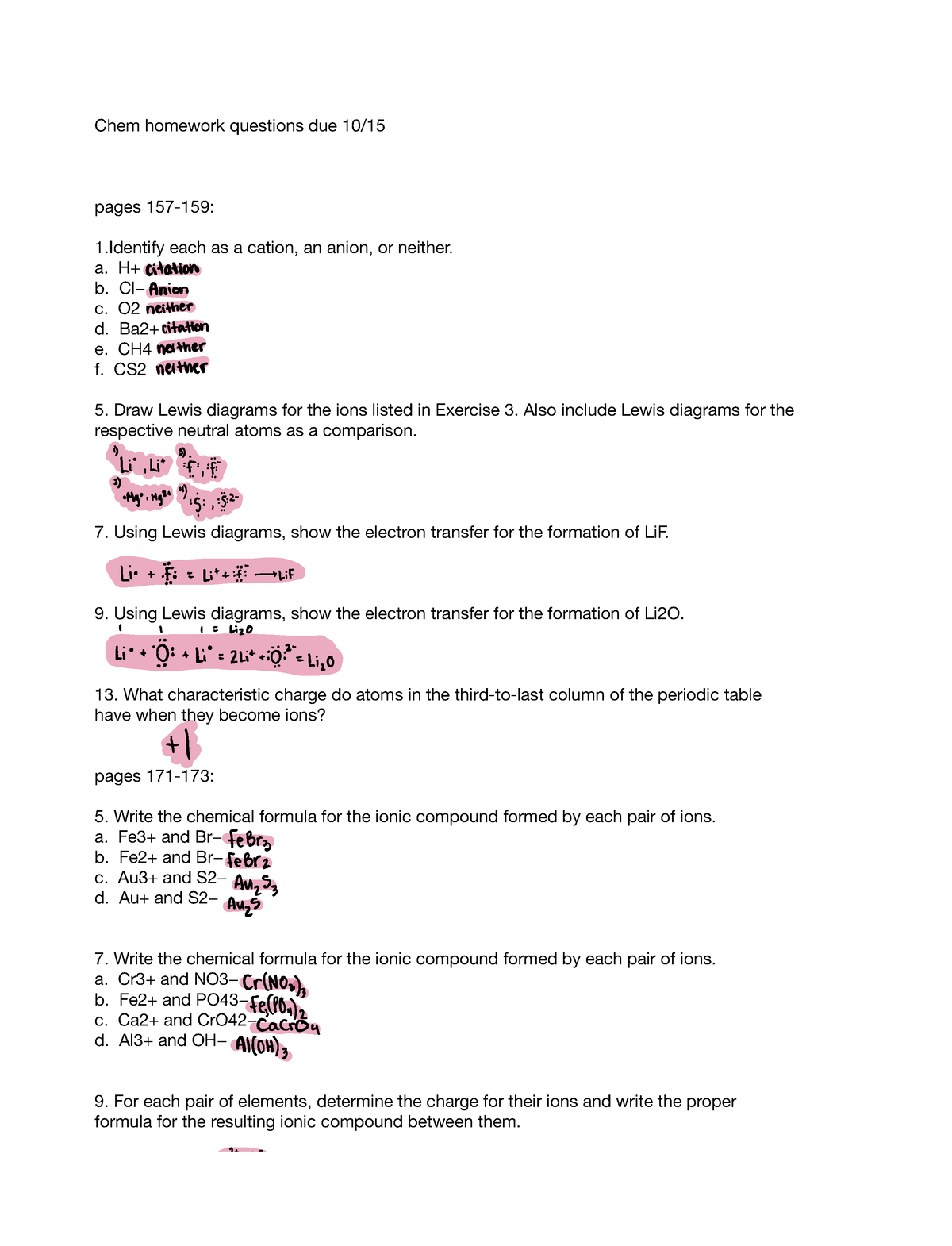 chemistry 12 homework assignment 3 1